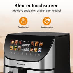 Digitale Airfryer XXL 8.5L Sinaopus 8005A -1800W Heteluchtfriteuse - Kleurendisplay - 12 Voorgeprogrammeerde Functies - Slimme Tijd & Temperatuurregeling - Capaciteit voor 5 Personen — thumbnail 4
