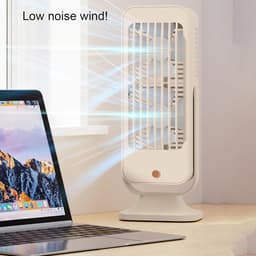 Ventilator Tafelmodel - Staan Ventilator - Persoonlijke Koelte - USB Oplaadbaar - Compact Design - Beige — thumbnail 4