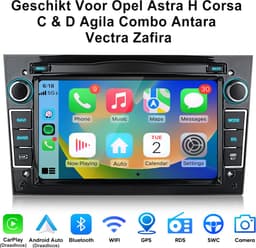 Junsun Android 15 Plug & Play Autoradio Geschikt Voor Opel Astra H Corsa C & D Agila Combo Antara Vectra Zafira, Draadloze CarPlay & Anfriod Auto, 7-inch Touchscreen, Bluetooth, GPS-Navigatiesystem, WiFi, FM, RDS, DSP, 2+64GB, Quad-Core processor — thumbnail 1