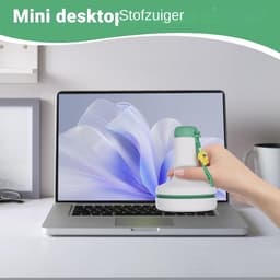 Mini Stofzuiger - Bureau Reiniger - Toetsenbord Schoonmaken - Draadloos Oplaadbaar - Compact Formaat - Wit — thumbnail 3