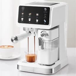 BlitzHome CM5600 1350W Automatische Espressomachine met Melkopschuimer, 20 Bar Pomp, 6 Koffiemodi, Automatisch Reinigingssysteem, Slim Scherm voor Thuis of Café, Wit — thumbnail 1