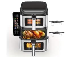 Heteluchtfriteuse – Airfryer – Friteuse – Luchtfriteuse – Digitale Oven – 11 Liter Capaciteit – Dubbele Mand met Cook & Sync Systeem