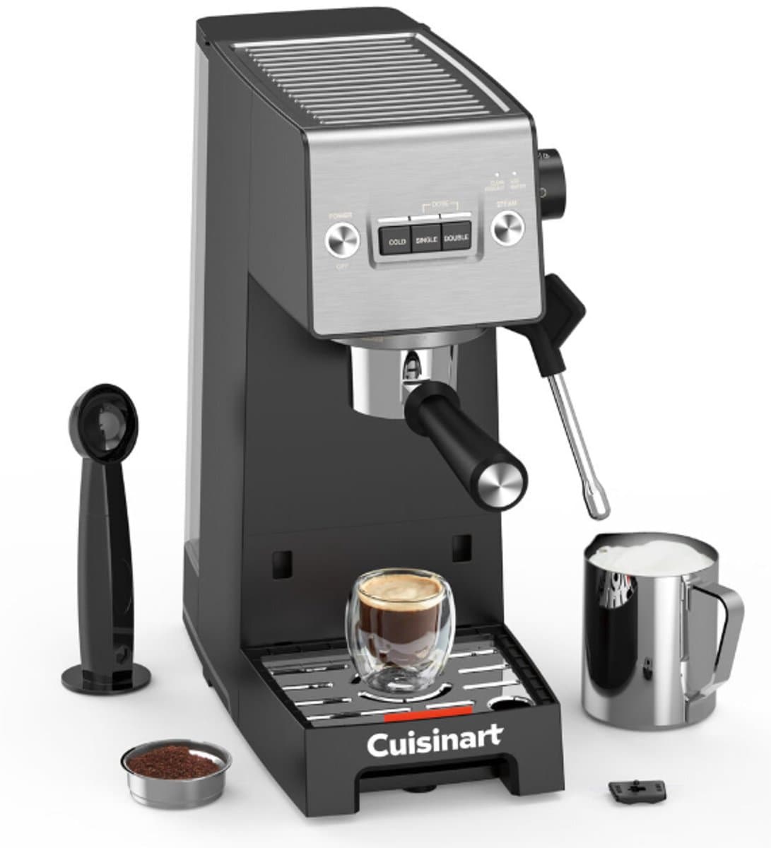 Cuisinart EM160E Espressomachine - 15 bar druk - Melkopschuimer - Thermoblocksysteem - Compact ontwerp — afbeelding 1