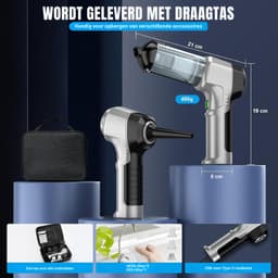 MRKK® Kruimeldief Draadloos - Auto Stofzuiger - Handstofzuiger - Grijs en Zwart — thumbnail 2