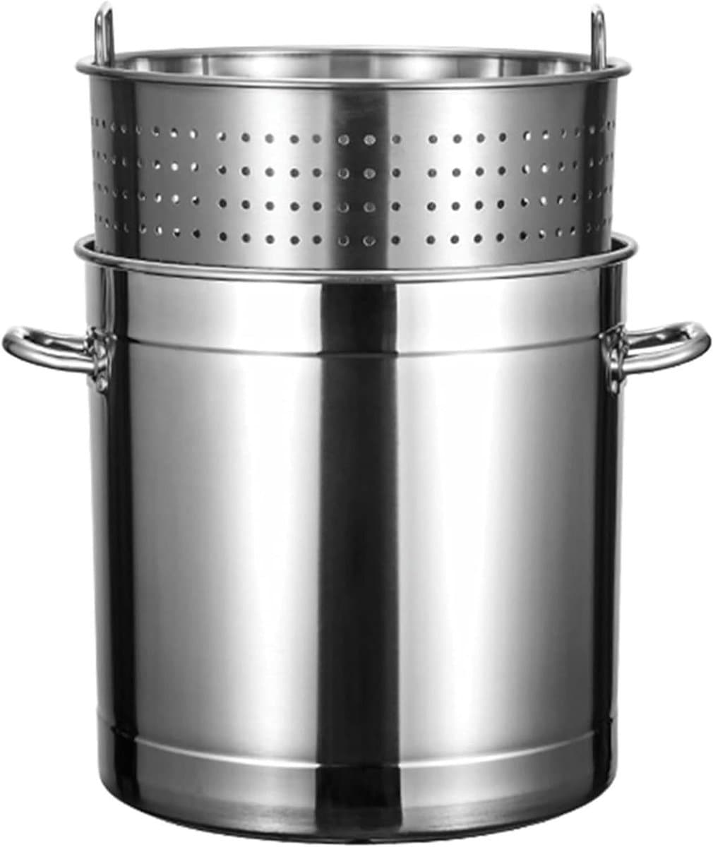 Multicooker Roestvrij Staal - Soeppan Zeefmandje - Zeevruchten Koken - Intrekbaar Handvat - 30x30cm - Zilver — afbeelding 1