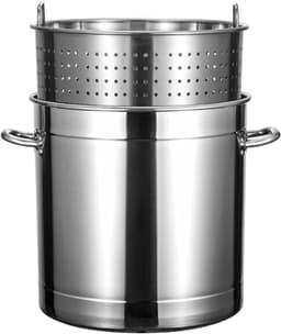 Multicooker Roestvrij Staal - Soeppan Zeefmandje - Zeevruchten Koken - Intrekbaar Handvat - 30x30cm - Zilver — thumbnail 1