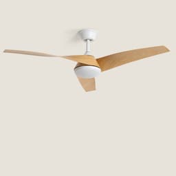 Fantiluxe - Felix - Plafondventilator met verlichting - Wit Hout - Ø132cm - Afstandsbediening - Met lamp - Plafond ventilator - Slaapkamer — thumbnail 5