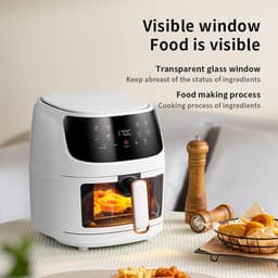 Slimme Heteluchtfriteuse - Multicooker Oven - Gezond Koken - Snelle Luchtcirculatie - 6 Liter Capaciteit - Wit — thumbnail 2