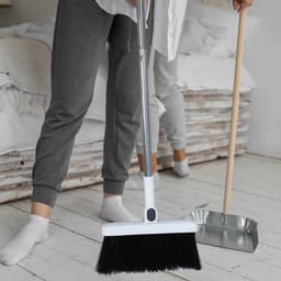 Stoffer en blik set - Reinigingsset - Huis opruimen - Vouwbaar ontwerp - 93.5 cm - Wit — thumbnail 3