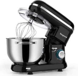 Keukenmachine Kneedmachine - Elektrische Mixer - Bakken en Koken - Krachtige 1500W Motor - 6.2QT Kom - Zwart — thumbnail 1