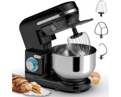 QUOVO® Mixer met mengkom - Mixer - Mixer met mengkom keukenmachine - Zwart - ‎37cm x 24cm x 32cm; 4.4 kg