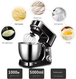 Keukenmachine - Deegmixer Garde - Bakken en Koken - 1000W Krachtige Motor - 5L Komcapaciteit - Rood — thumbnail 3