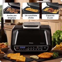 Airfryer Grill - Heteluchtfriteuse Grillpan - Gezond Koken - 8 Kookfuncties - 8 Liter - Zwart — thumbnail 2