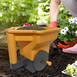 Gazonstrooier Handmatig - Zaaimachine Tuin - Gras Zaaien - Verstelbare Stroomregeling - 248 x 243 x 231 cm - Grijs — thumbnail 3