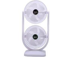 Dubbele Ventilator - Tweekoppige Ventilator - Bureau Koelen - Veelzijdige Luchtstroom - 405 x 205 x 16 cm - Zwart