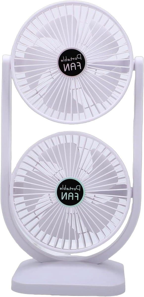 Dubbele Ventilator - Tweekoppige Ventilator - Bureau Koelen - Veelzijdige Luchtstroom - 405 x 205 x 16 cm - Zwart — afbeelding 1