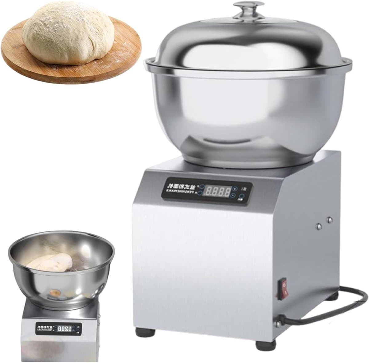 Commerciële Deegmixer - Meelmengmachine Keukenmachine - Brood Deeg Maken - Dubbele Rotatie Motor - 5 KG Capaciteit - Zilver — afbeelding 1