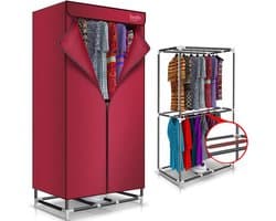 Elektrisch Verwarmd Droogrek - Kledingdroger Kast - Kleding Snel Drogen - Met Hetelucht Ventilator - 20 kg Capaciteit - Rood