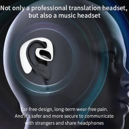 draadloze hoofdtelefoon - Wit - AI Vertaalcomputer - AI-vertaling oordopjes Real Time - 144 Talen Real-Time Vertaling - Bluetooth-headset - Translator - AI Vertaler - translator earbuds - Draagbaar — thumbnail 5