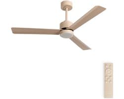 CREATE - Stille plafondventilator 40W met licht - Zand - Ø132cm - Afstandsbediening - WIND MODERN
