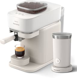 Philips Baristina + Melkopschuimer Bundel - BAR308/00 - Semi-Automatische Espressomachine - Pistonmachine - Koffiemachine met bonen - 2026 Editie - Wit — thumbnail 1