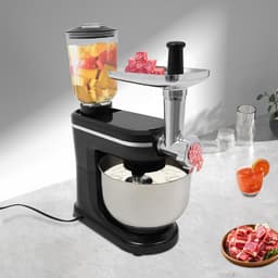 Keukenmachine - Mixer - Bakken en Koken - 3-in-1 Multifunctioneel - 6 Liter Kom - Zwart — thumbnail 3