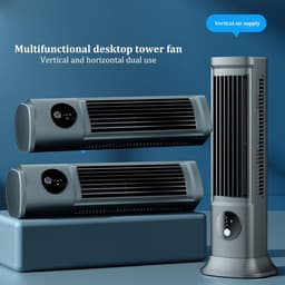 Ventilator Toren - Staande Ventilator - Ruimte Koelen - Draagbaar en Stil - 3 Snelheden - Grijs — thumbnail 4