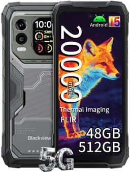 Blackview XPLORE 1 Pro Robuuste Smartphone 5G - 48GB RAM - 512GB ROM - 20000mAh 55W - 6,78 inch 120Hz - IP68/IP69K Robuuste Telefoon - 64MP+50MP Camera - Warmtebeeldcamera - Android 15 - NFC GPS - Zwart — thumbnail 1
