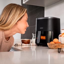 Airfryer met Raam - Heteluchtoven Frituurpan - Gezond Koken - PerfectCook Technologie - 4 Liter - Zwart — thumbnail 3
