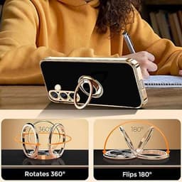 Yutwo Galaxy A16 5G Serie - Beschermhoes - 360° Ringhouder - Zwart — thumbnail 3
