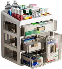 Cosensi - 4-Tier Medicine Cabinet Organizer - Opbergdoos - Duurzaam - Plastic - Medicijnen Organizer - Geschikt voor Thuis en Kantoor - 4 Laden — thumbnail 1
