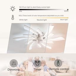 Moderne Plafondventilator Met Verlichting Stille Dimbare Ventilatorlamp Omkeerbare Plafondventilator Met Licht En Afstandsbediening Chroom Kroonluchter Ventilator Licht Slaapkamer-Chrome — thumbnail 3