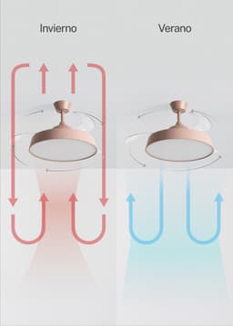 CREATE - Stille plafondventilator 40 W Ø107 cm met intrekbare bladen en LED-licht - M - Met licht - Afstandsbediening - WIND CLEAR CONTOUR — thumbnail 3