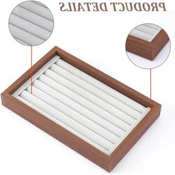 Houten Ringhouder met 7 Slots - Stapelbare Sieraden Tray voor Oorbellen en Ringen - Perfect voor Sieradenopslag en Beurzen — thumbnail 4