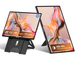 Blackview Table 9 Portable Monitor - 16 Inch Full HD Draagbare monitor - Draagbaar scherm met USB-C & HDMI - Plug & Play - Incl. Beschermhoes