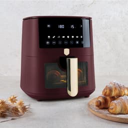 Digitale Heteluchtfriteuse - Olievrije Friteuse - Gezond Koken - 8 Automatische Programma's - 5 Liter Capaciteit - Mat Bordeaux — thumbnail 4