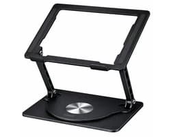 Sounix Laptop standaard - Aluminium - 360* Draaibaar - Universeel 10 tot 16 inch - Alle laptops - Ergonomisch - Zwart