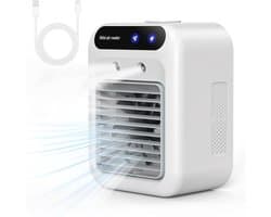 Draagbare Airco, Stille Mobiele Airco, 500ml Luchtkoeler, Verfrisser, 2 Snelheden, 2 Vernevelingsstanden, Mini Airco Geschikt voor Kamer & Kantoor [Energieklasse A+++]