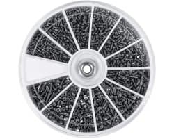 600 Stuks RVS Schroeven en Moeren Assortiment met M1, M1.2, M1.4, M1.6 voor Horloges, Brillen en Elektronica Reparaties