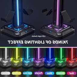 RGB Hoofdtelefoonstandaard met 9 Verlichtingsmodi - Swivel Hoofdtelefoonhouder en Afneembare Controllerhaak voor PC en Gaming Accessoires — thumbnail 2