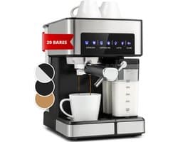 FlexVer® Volautomatische Koffiemachine - Koffieapparaat automatisch - Fully Automatic Coffee Machine - 1.8 Liter Tank - Zilver