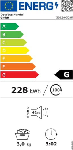 Re-purelife® luchtafvoerdroger 3 kg - wasdroger van roestvrij staal - droogtrommel met 5 programma’s en oververhittingsbeveiliging - wandmontage design - wit 49,5 × 43,5 × 59,5 cm — thumbnail 2