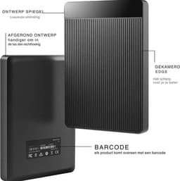 Externe Harde Schijf Extern 500GB Ultra Slim Draagbare Harde Schijf USB kabel HDD Opslag Compatibel voor PC, Mac, Laptop, Xbox, Xbox One, PS4 (Zwart) HD-006 - 500GB - Zwart — thumbnail 2