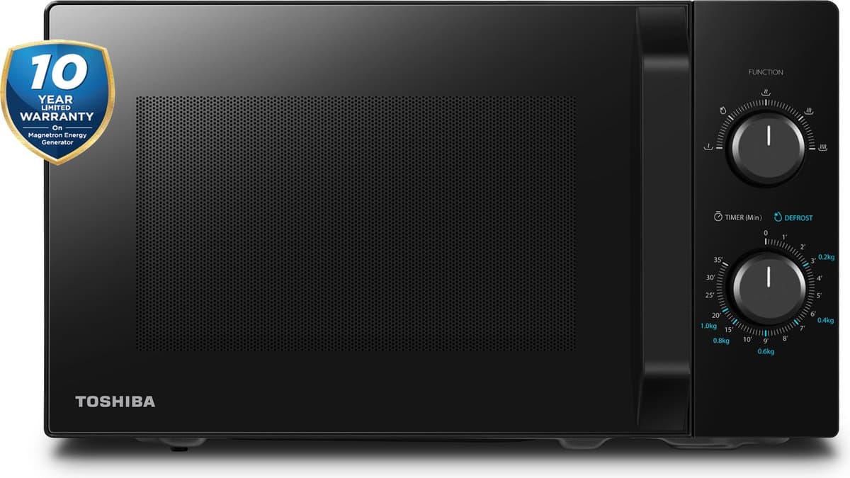 Toshiba MW2-MM20PF(BK) - Solomagnetron - 10 Jaar Garantie op Magnetronbuis - 20 liter - Zwart — afbeelding 1