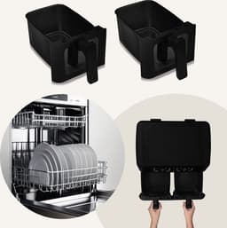 Zeegma Knapper Dual - Airfryer - 9L - 1700 W - 12 frituurprogramma's - Vetvrij Koken - Tefloncoating — thumbnail 19