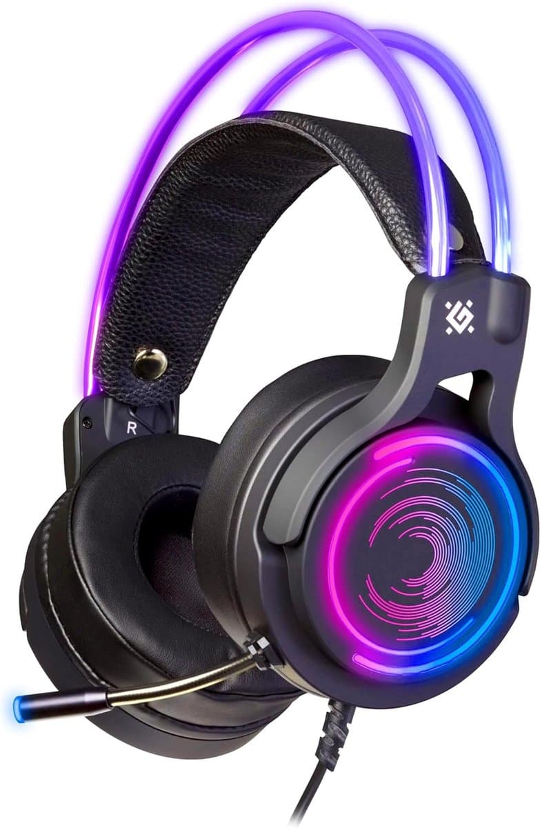 StayPowered Gaming Headset - Meeslepende 7.1 Surround Sound - Noise-Cancelling Microfoon - LED-Verlichting - Comfortabel Verstelbaar Design - Geschikt voor PC, PS4 & Laptop - Ideaal voor Lange Gaming Sessies - Zwart - Levering Sneller dan Aangegeven! — afbeelding 1