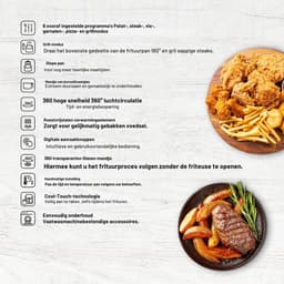 Glass&Grill Airfryer 3 in 1 5500BG 5,5L Heteluchtfriteuse met Glas Frituurmand 6 Programma's Handmatige Instelling Grill en Braadpan Functie — thumbnail 4