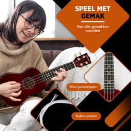 Finesse Ukelele - Starterset - 21" - Ukulele - Kind - Muziekinstrument - Bordeaux — thumbnail 4