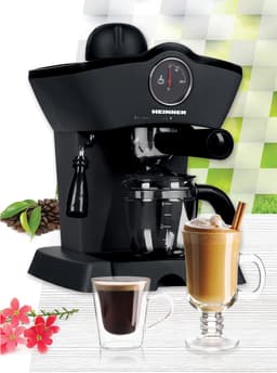 Heinner Espressomachine met RVS Filter 800W 3.5 Bar - Koffiezetapparaat met Temperatuurmeter Zwart — thumbnail 2