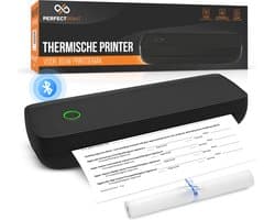PerfectPrint Thermische Printer A4 - Inclusief 2 Rollen Papier - Mini Pinter voor Mobiel / Laptop / Computer - Draagbare Pocket Printer - 203 DPI - 2600 MAH - Zwart